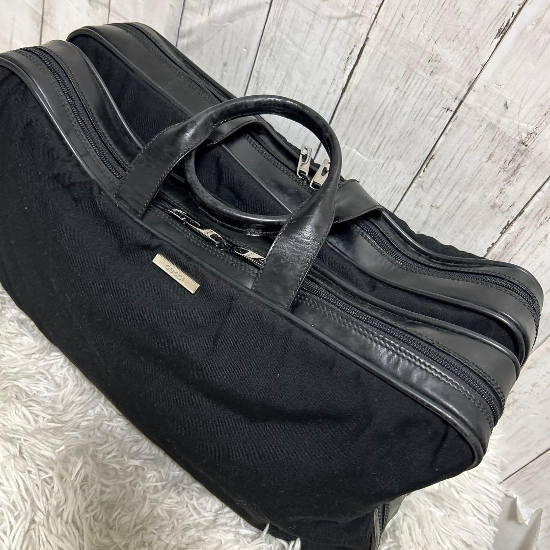GUCCI グッチ ボストンバッグ キャンバス　レザー 旅行カバン　大容量