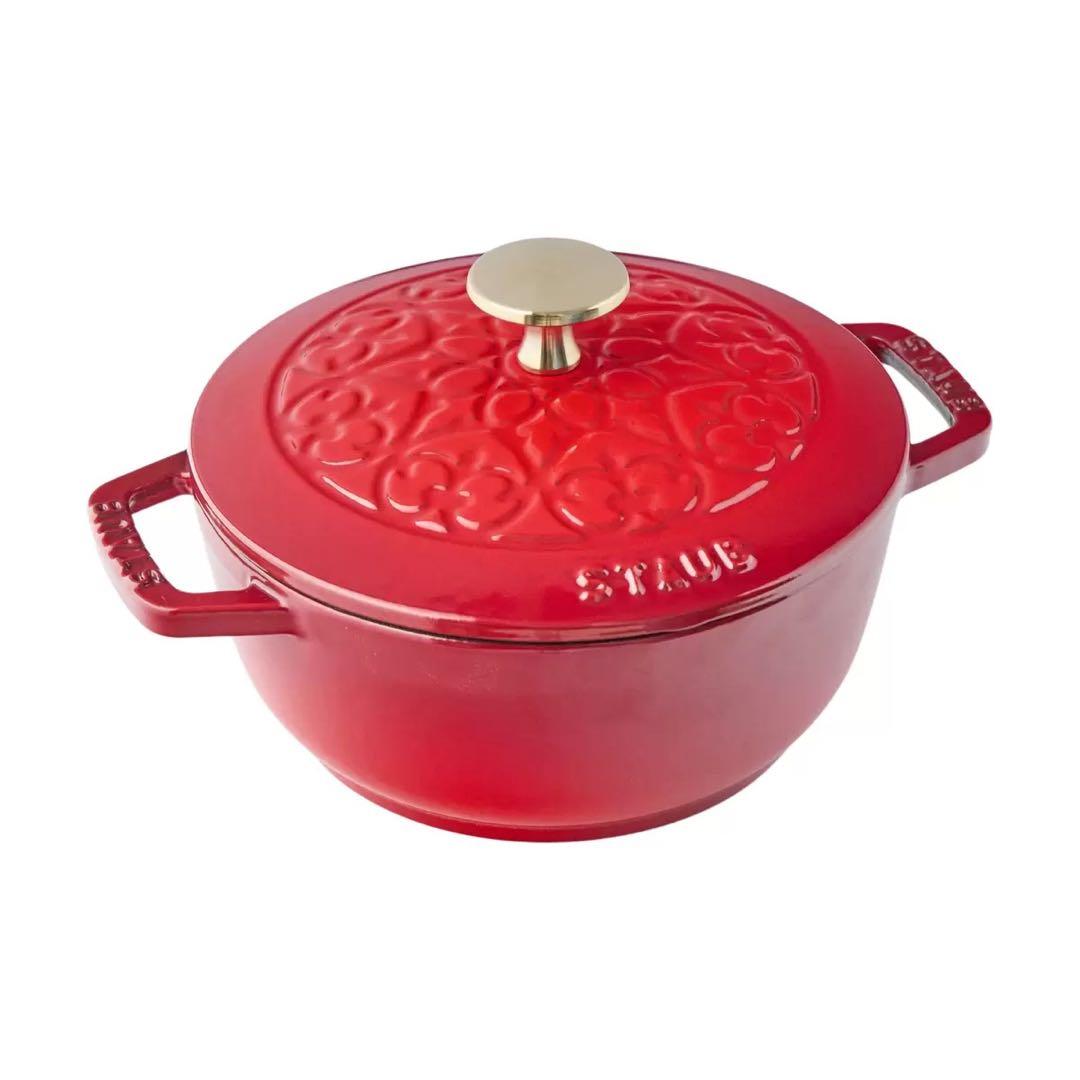 【新品】ストウブ Wa-NABE フレンチオーブン リリー 16cm チェリー