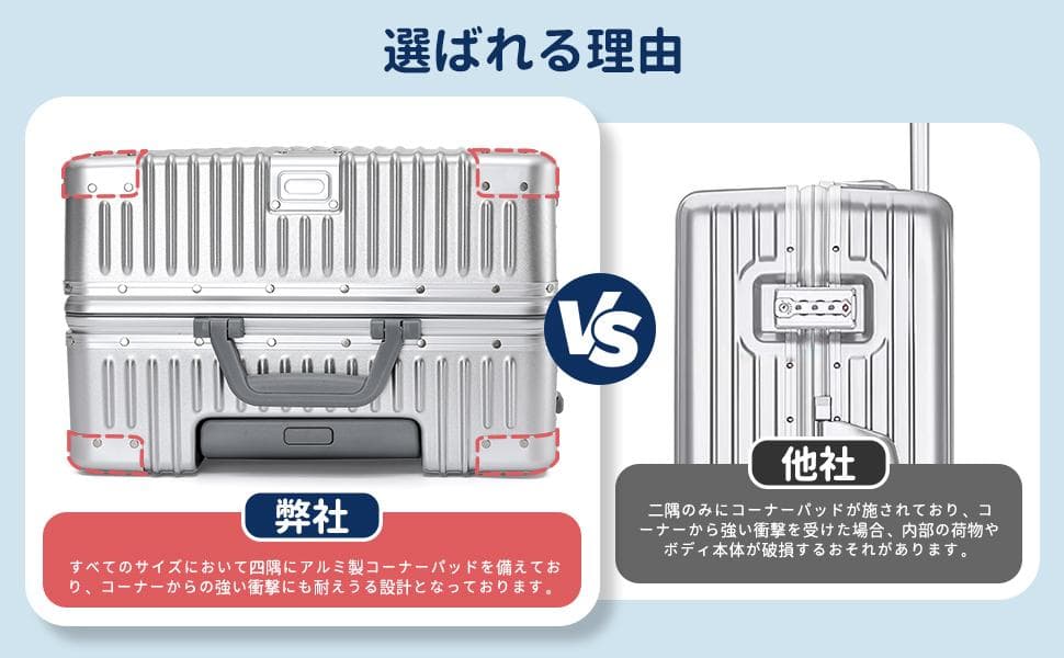 スーツケース 大型 アルミフレーム キャリーケース 軽量 シルバー 90L