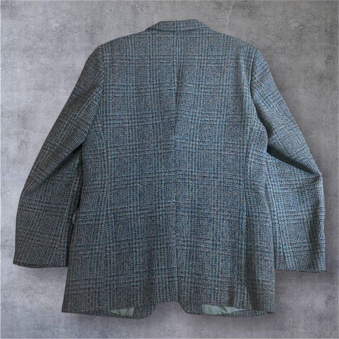 70s英国製 Dunn&Co ハリスツイード ジャケット XL相当 絶妙配色y