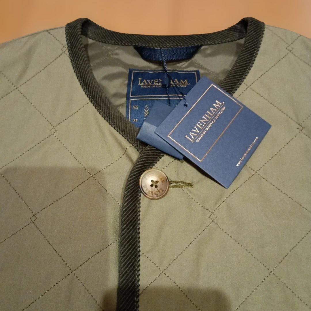 ふじばLAVENHAM ベスト Sサイズ オリーブグリーン＆ネイビー
