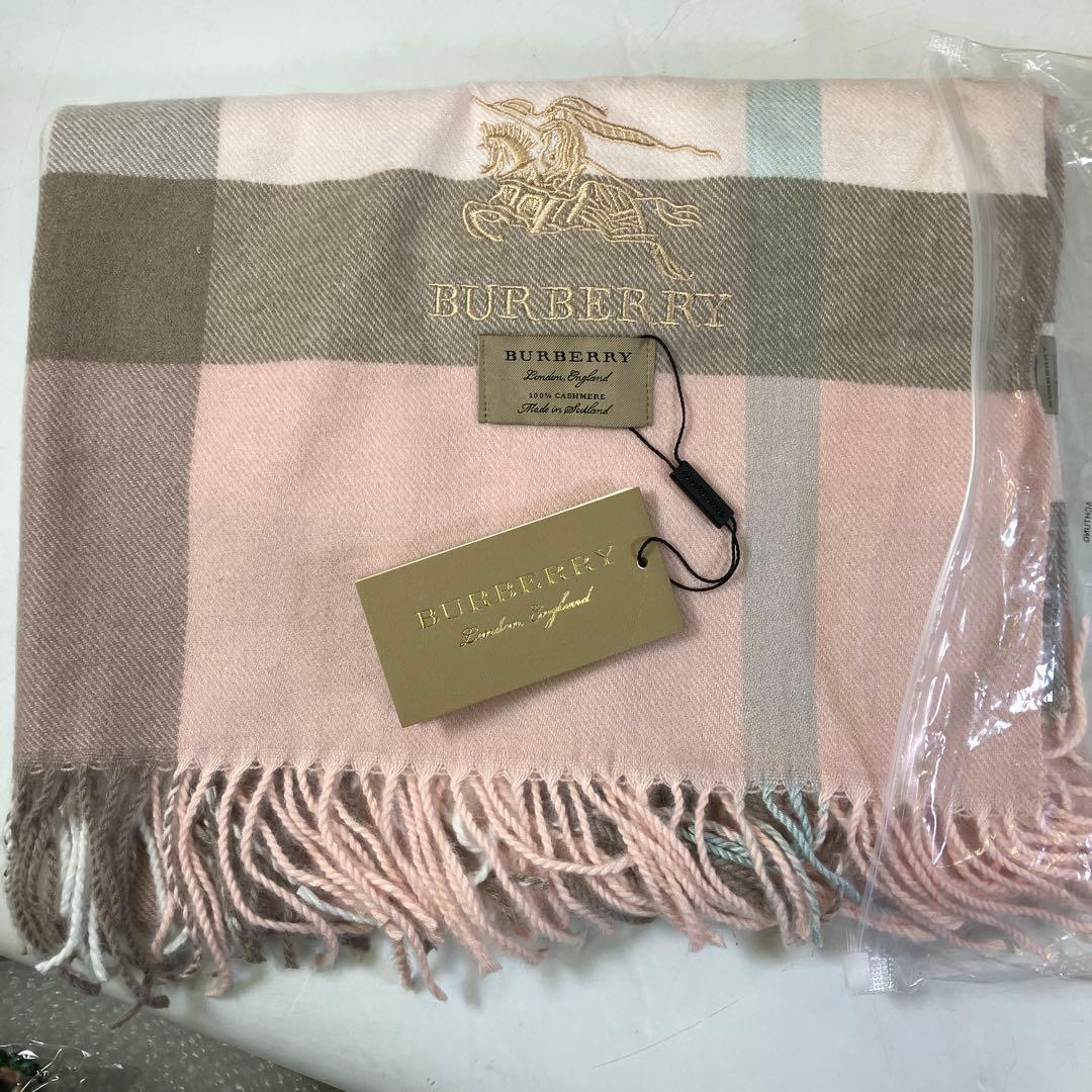 【未使用タグ付き】 Burberry バーバリー ノバチェック カシミアマフラー
