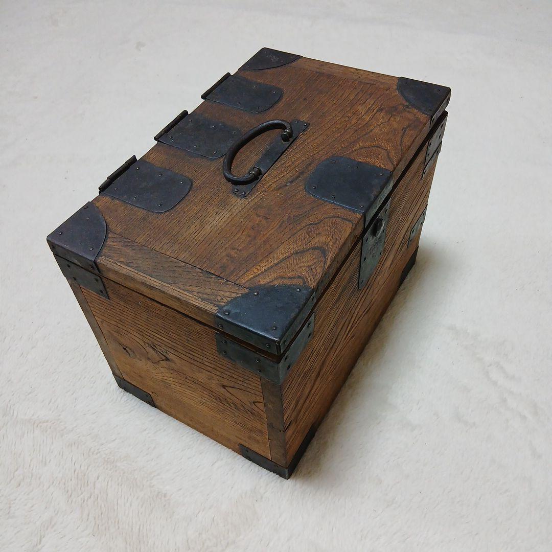 【K】アンティーク木製収納ボックス