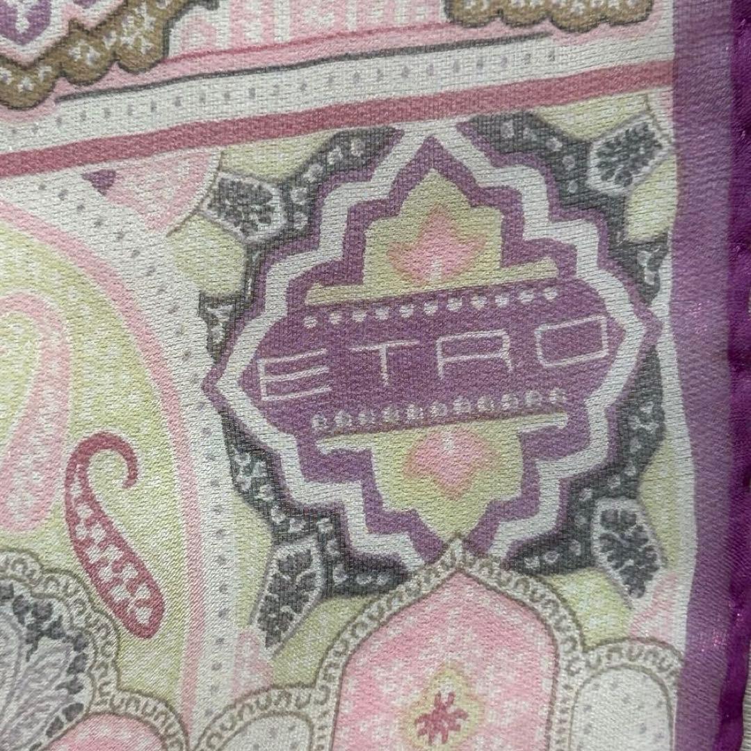 エトロ　ETRO シルク＆ナイロン　ペイズリー　ピンク　薄手　シアー素材