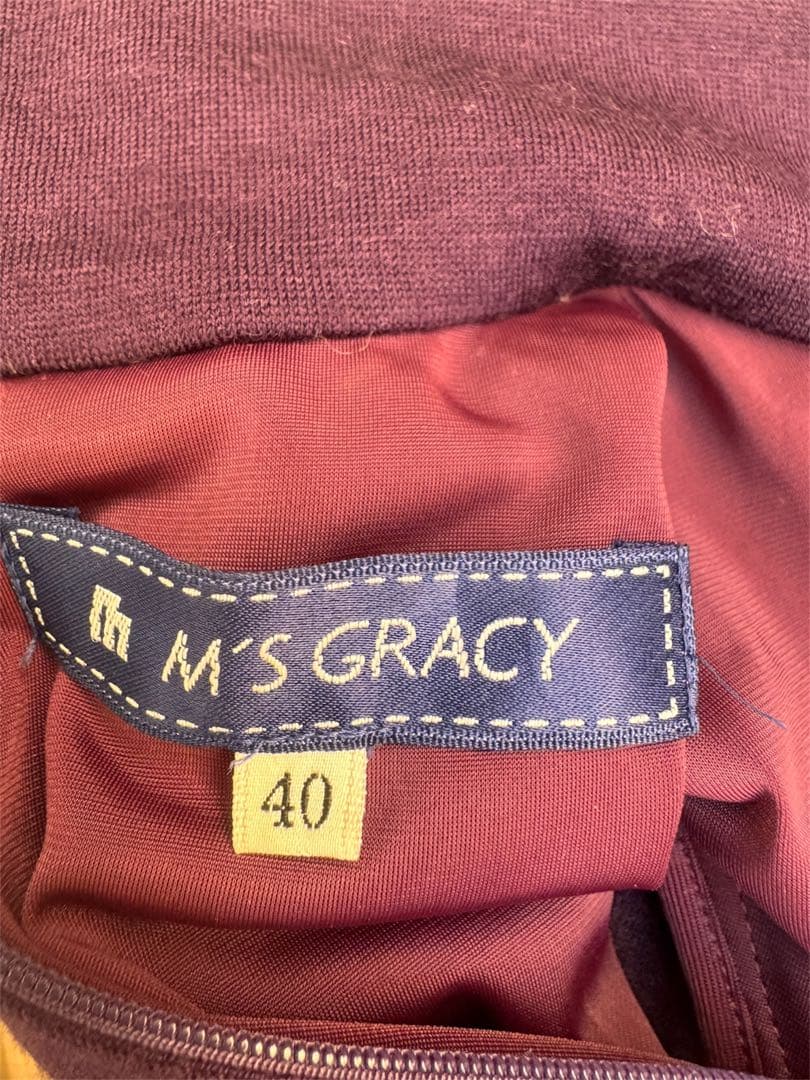 M'S GRACY エムズグレイシー ベロア×チェック ドッキングワンピース