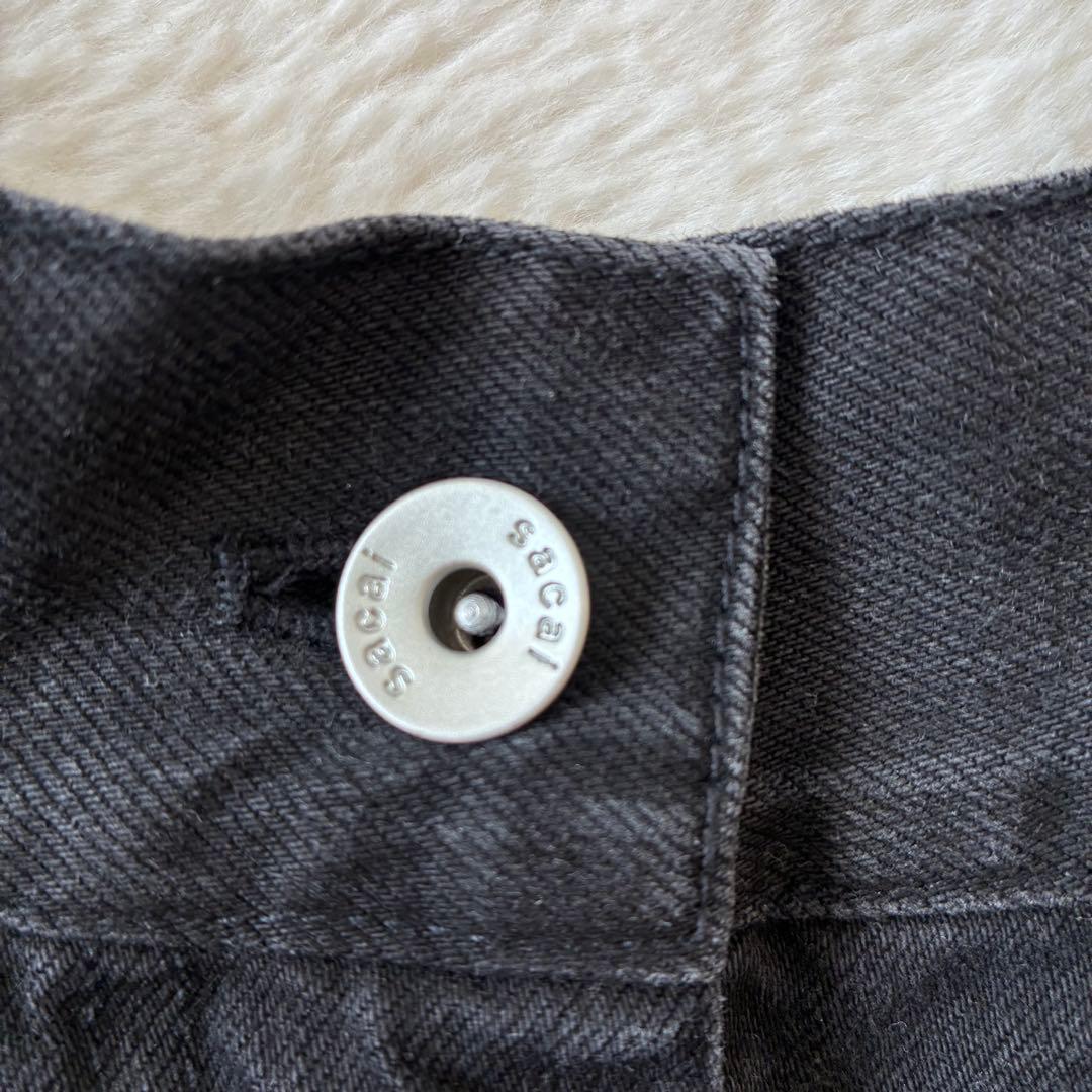 【未使用品】sacai サカイ　ブラック　デニム　フレアスカート　サイズ2