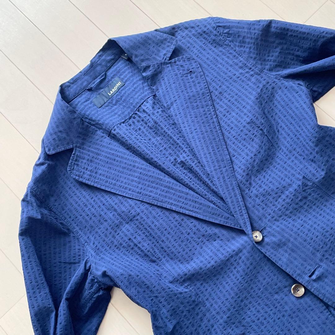 専用　【美品 ブートニエール シアサッカー】 LARDINI テーラードジャケッ