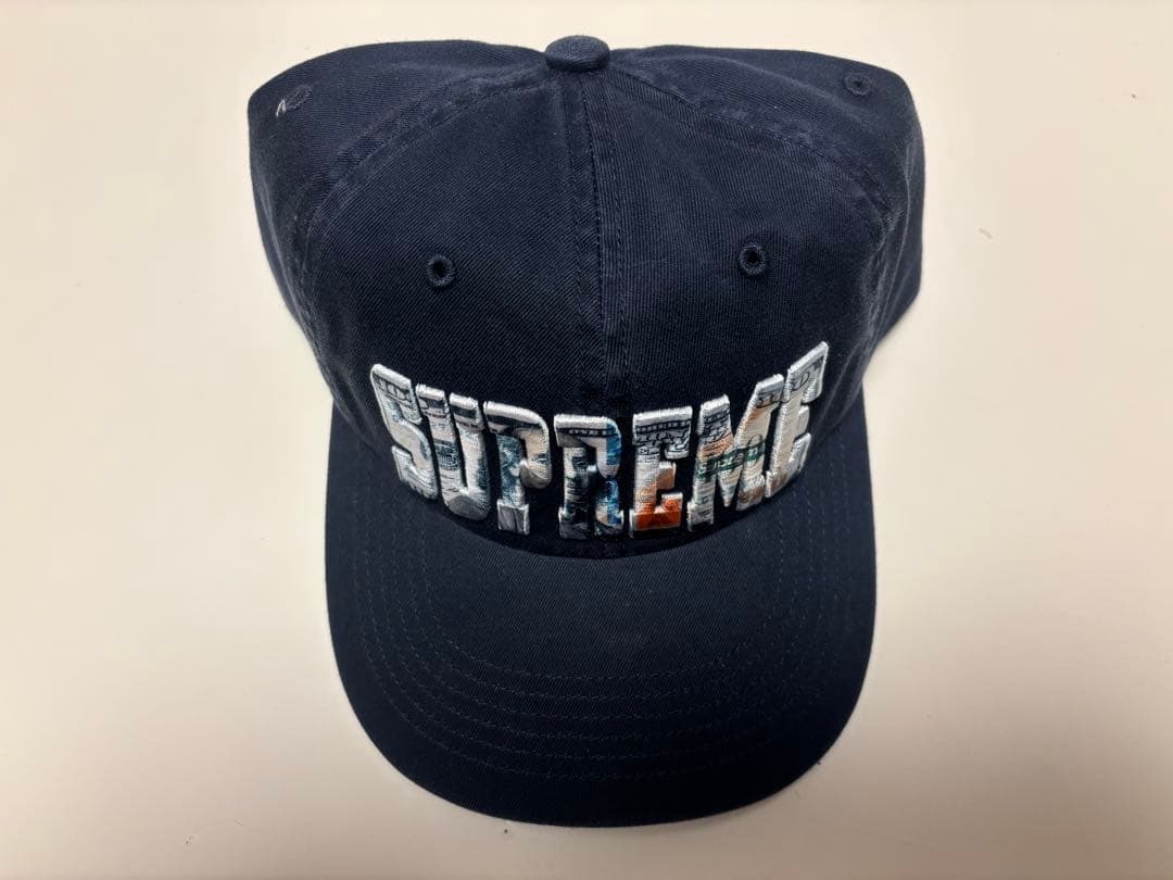 supreme Embroidered Money Logo 6-Panel 紺