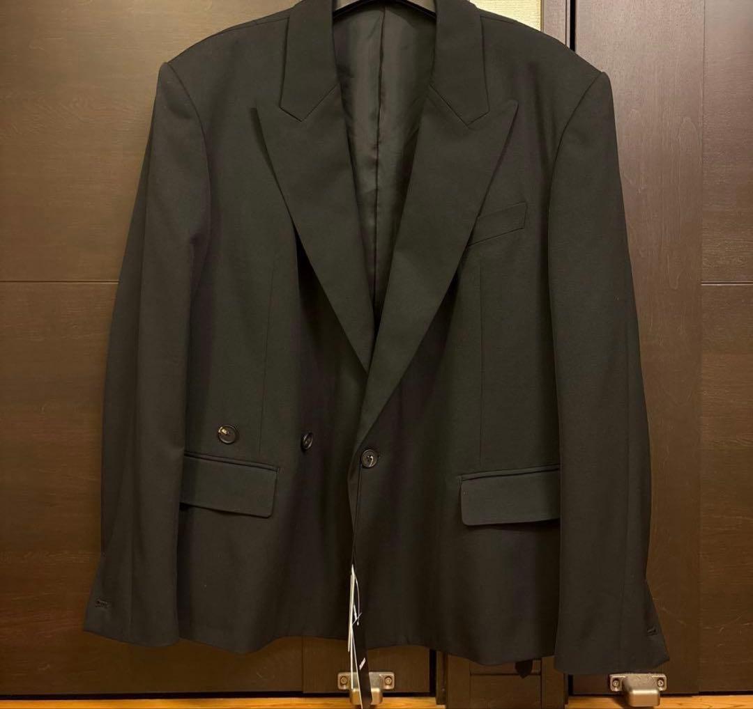 SUPER140 DOUBLE BREASTED JACKET 【BLACK】