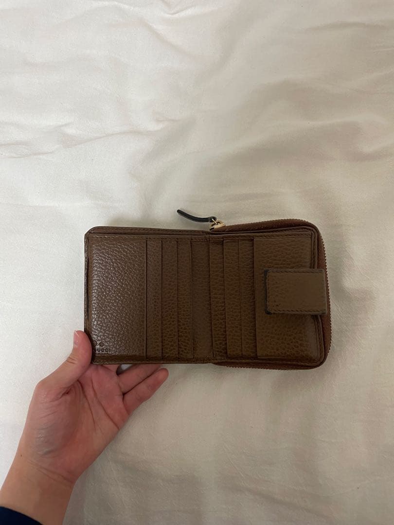 Gucci GGパターン 二つ折り財布 ブラウン