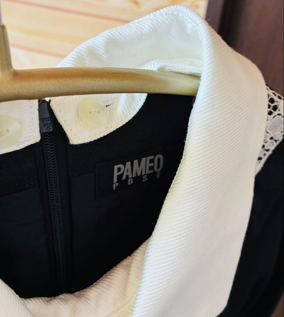 PAMEO POSE dress 黒いレース付きタイトワンピース