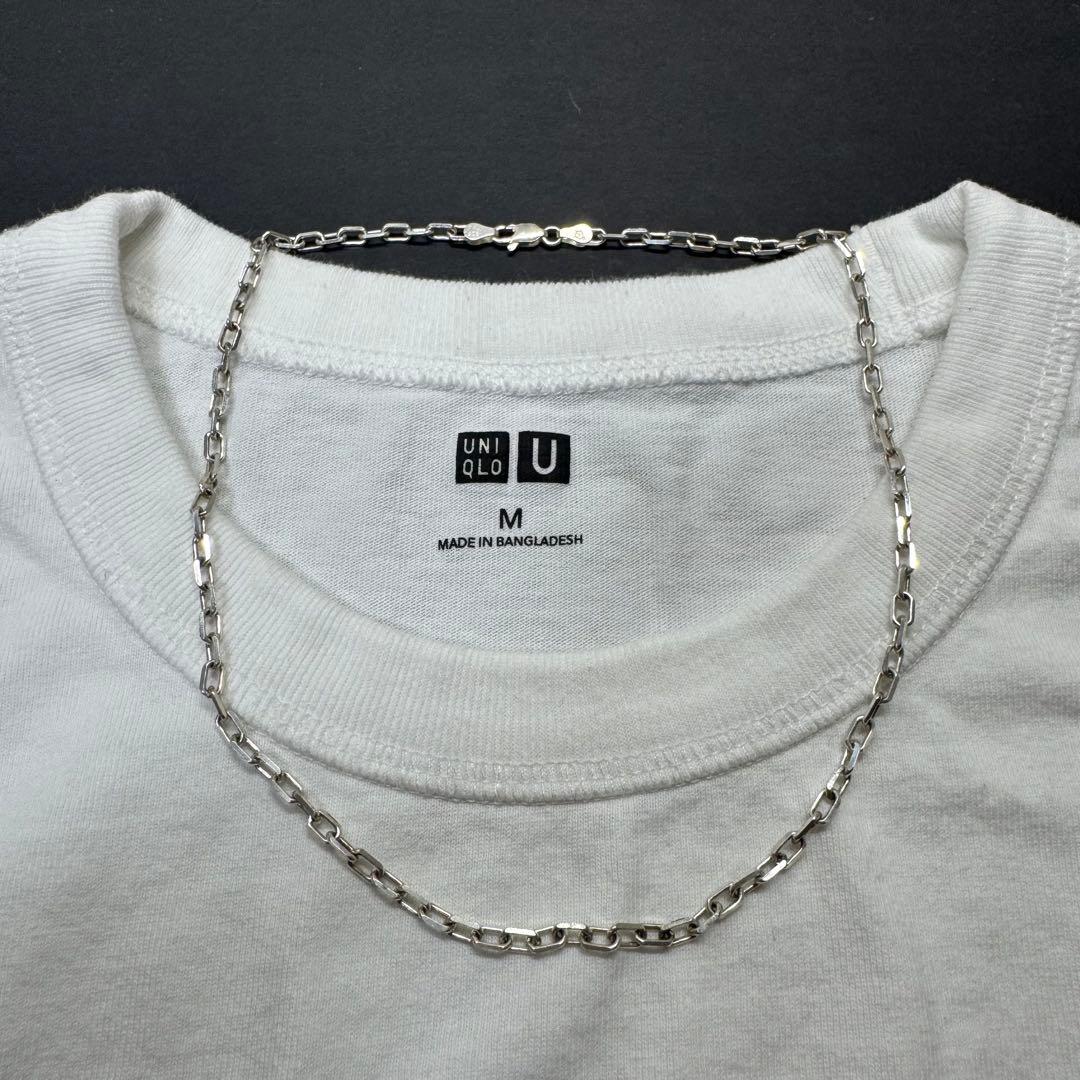 【45㎝ 11g 太め】イタリア製 silver925 太角チェーン ネックレス