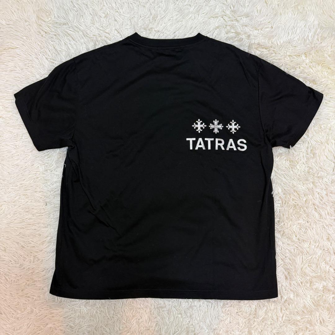【美品】TATRAS ロゴ刺繍 Tシャツ ブラック 04サイズ XL