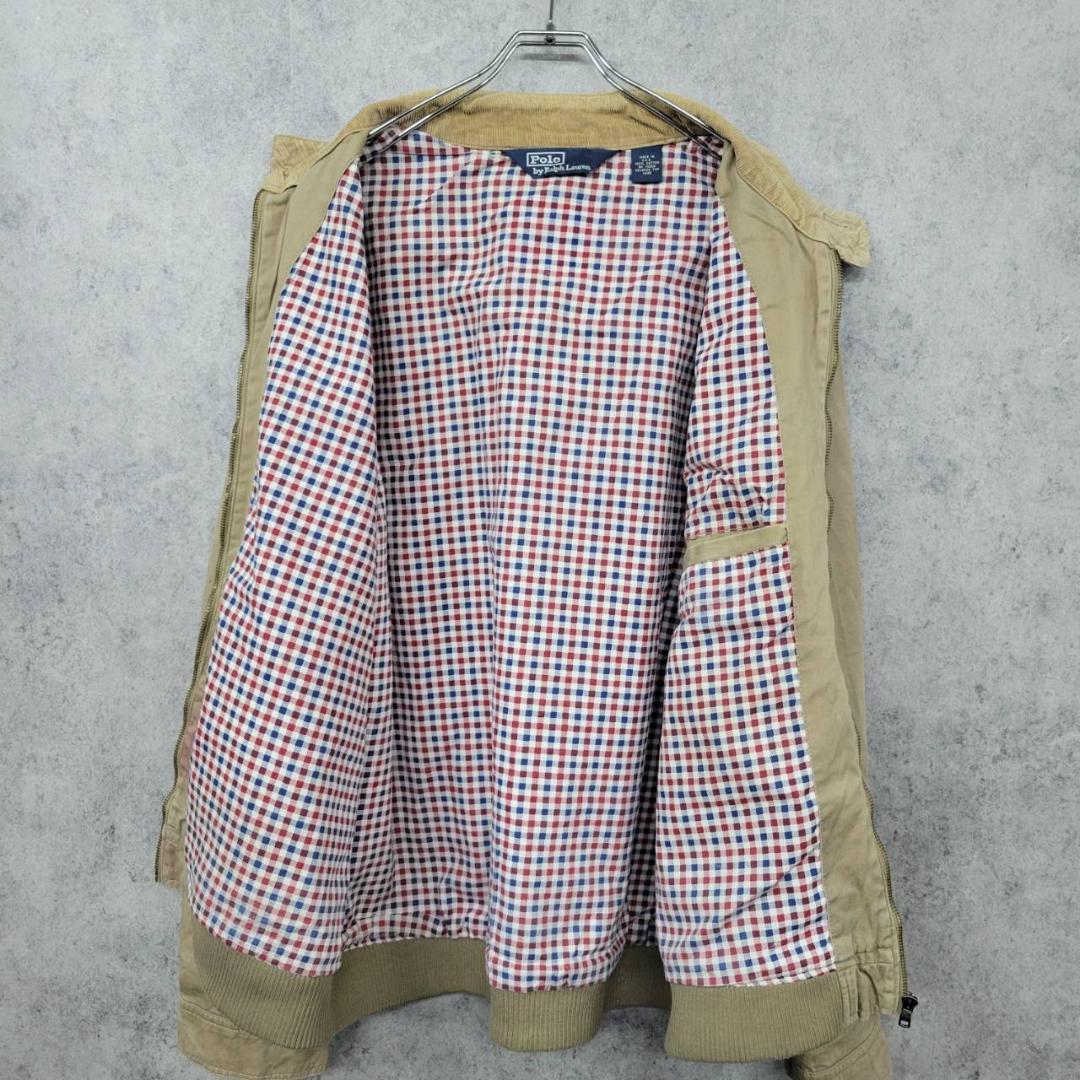 【90s 古着】ポロ ラルフローレン チェック柄 スウィングトップ ベージュ