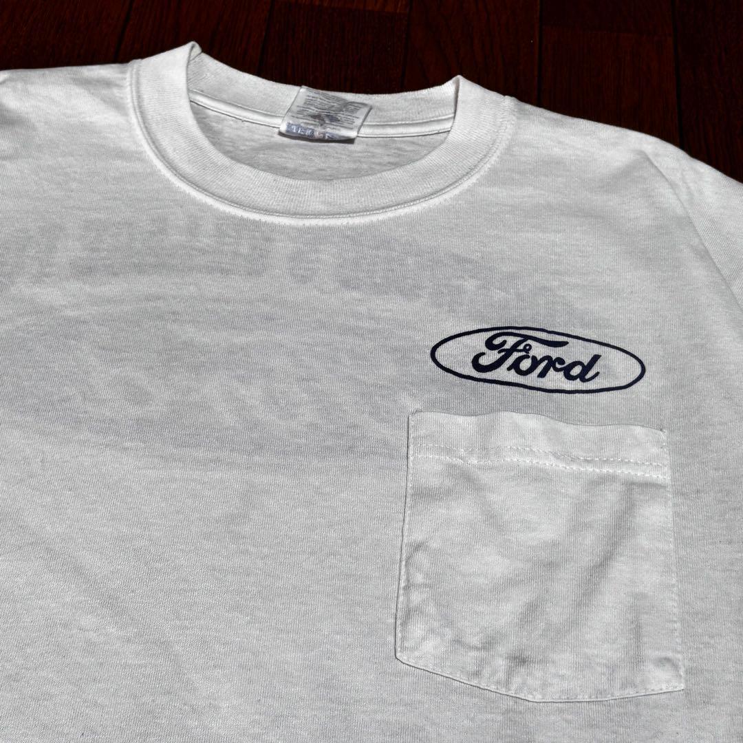 FORD Pocket TEE 両面プリント 希少 ロゴ archive 白 L