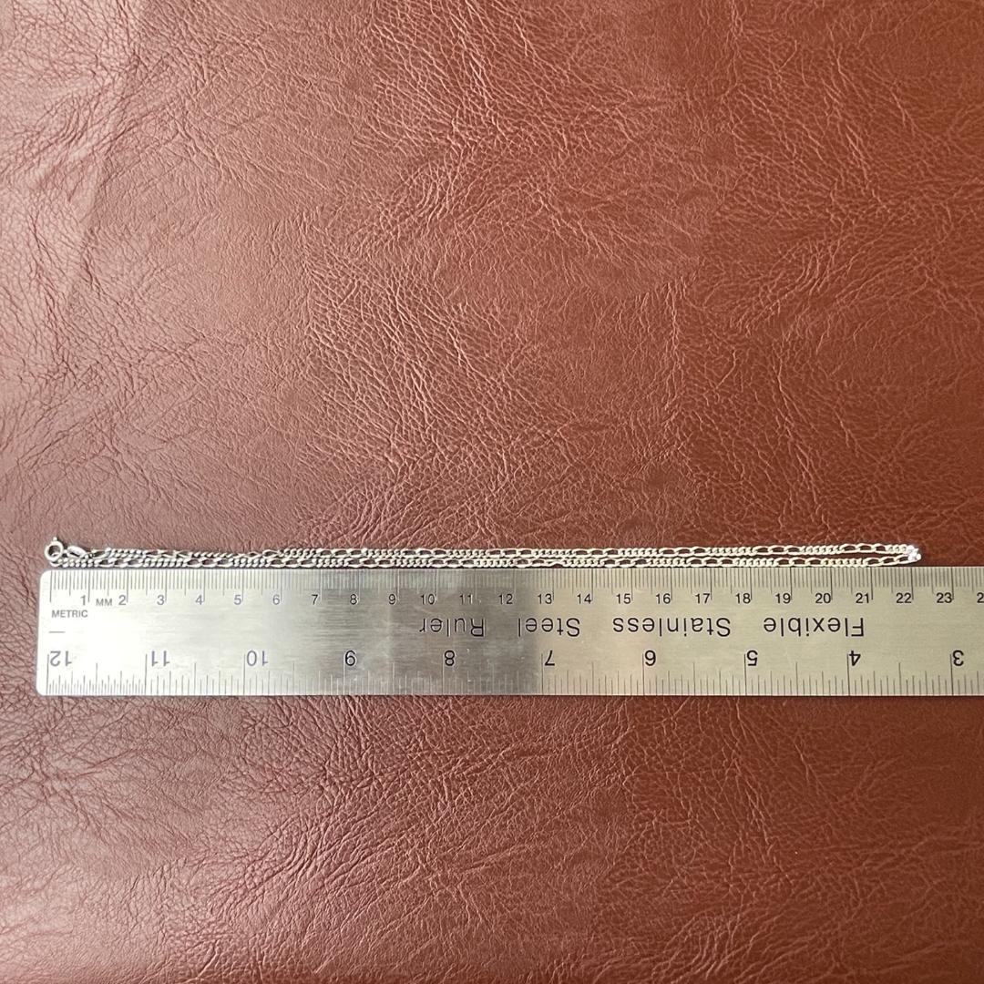 シルバー925 MEXICO フィガロチェーン ネックレス 約44cm 3mm