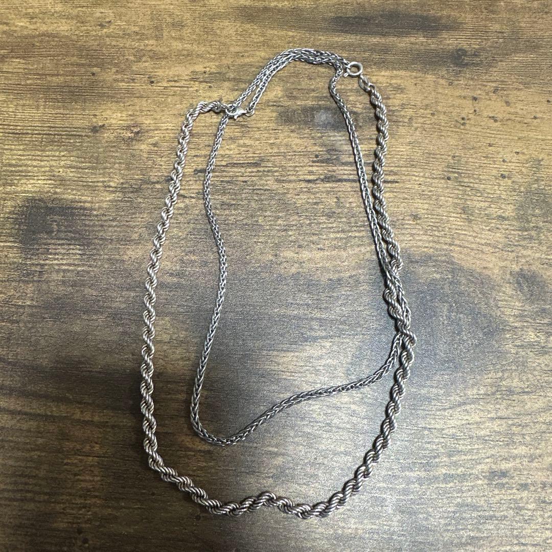 シルバー925 ツイストチェーンネックレス　39.5㎝　22g