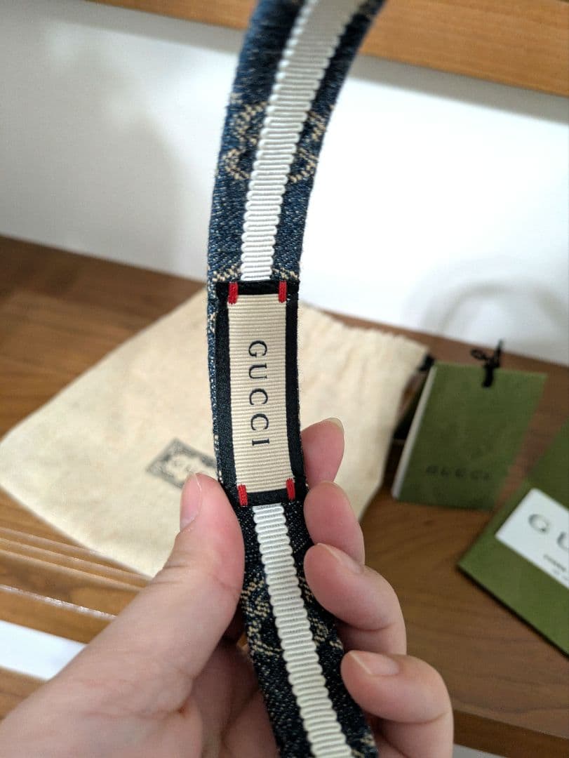 GUCCI グッチ ウォッシュドデニムカチューシャ