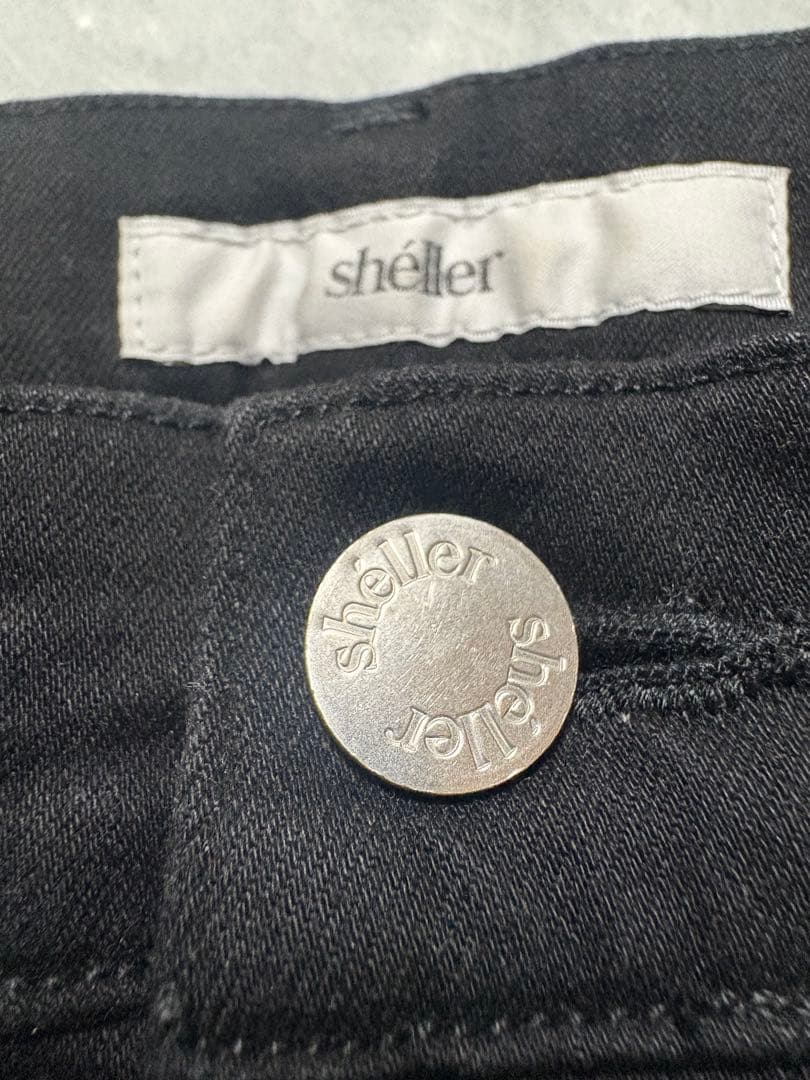 明日投稿最終　sheller デニム スキニー　シルバージップ　ブラック　S