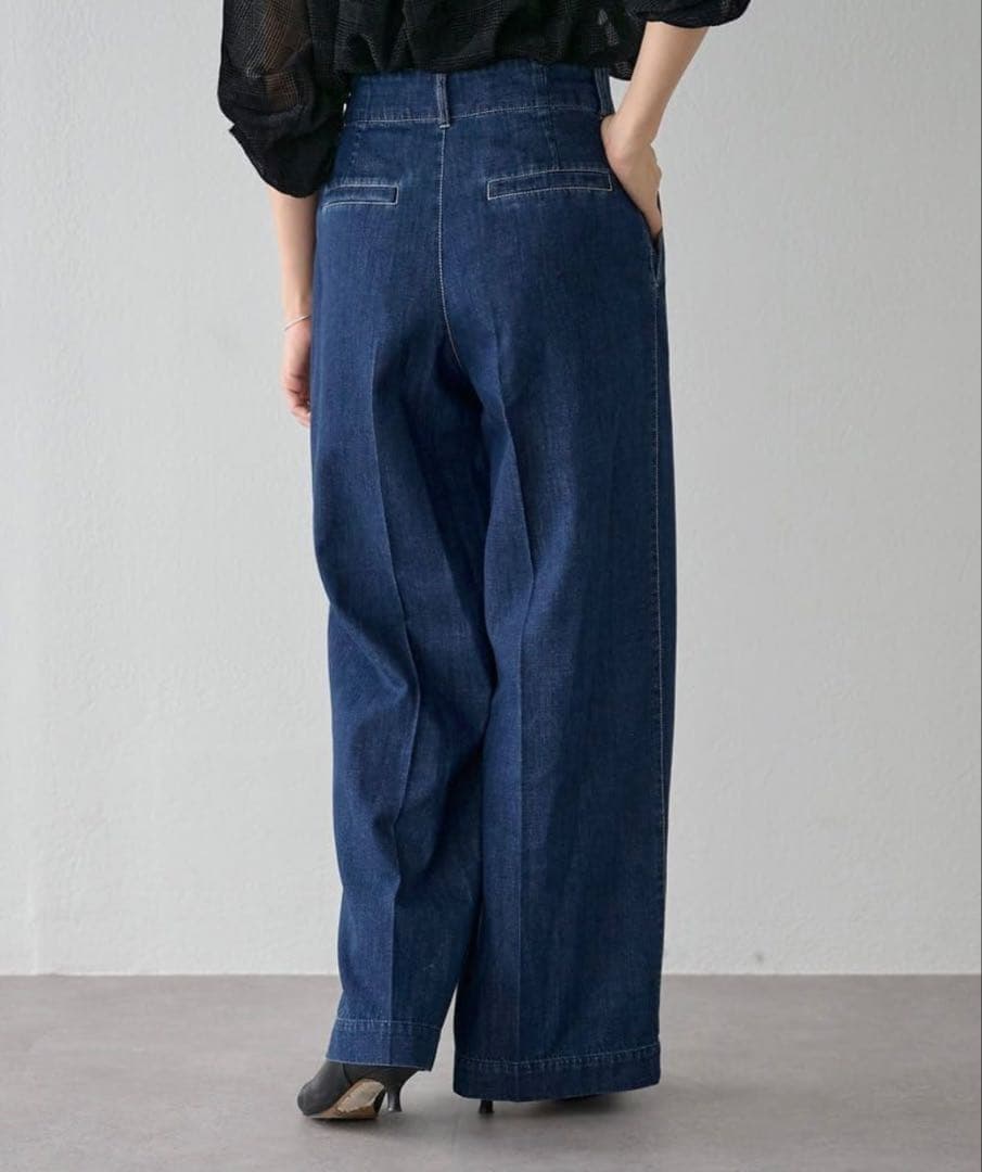 新品　ビアズリー デニムスラックス パンツ　サイズ1
