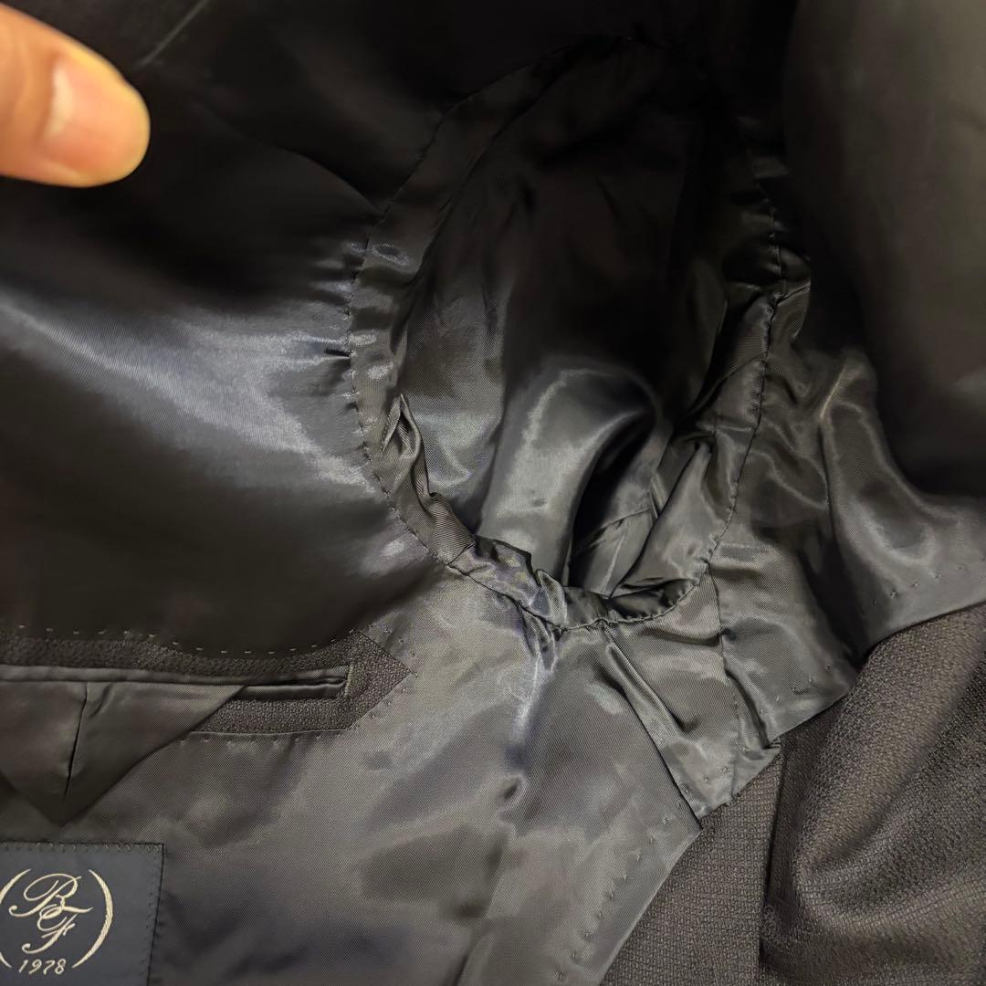 【美品】BEAMS F 段返し3つボタン ウール ポップサック 紺 44 8R