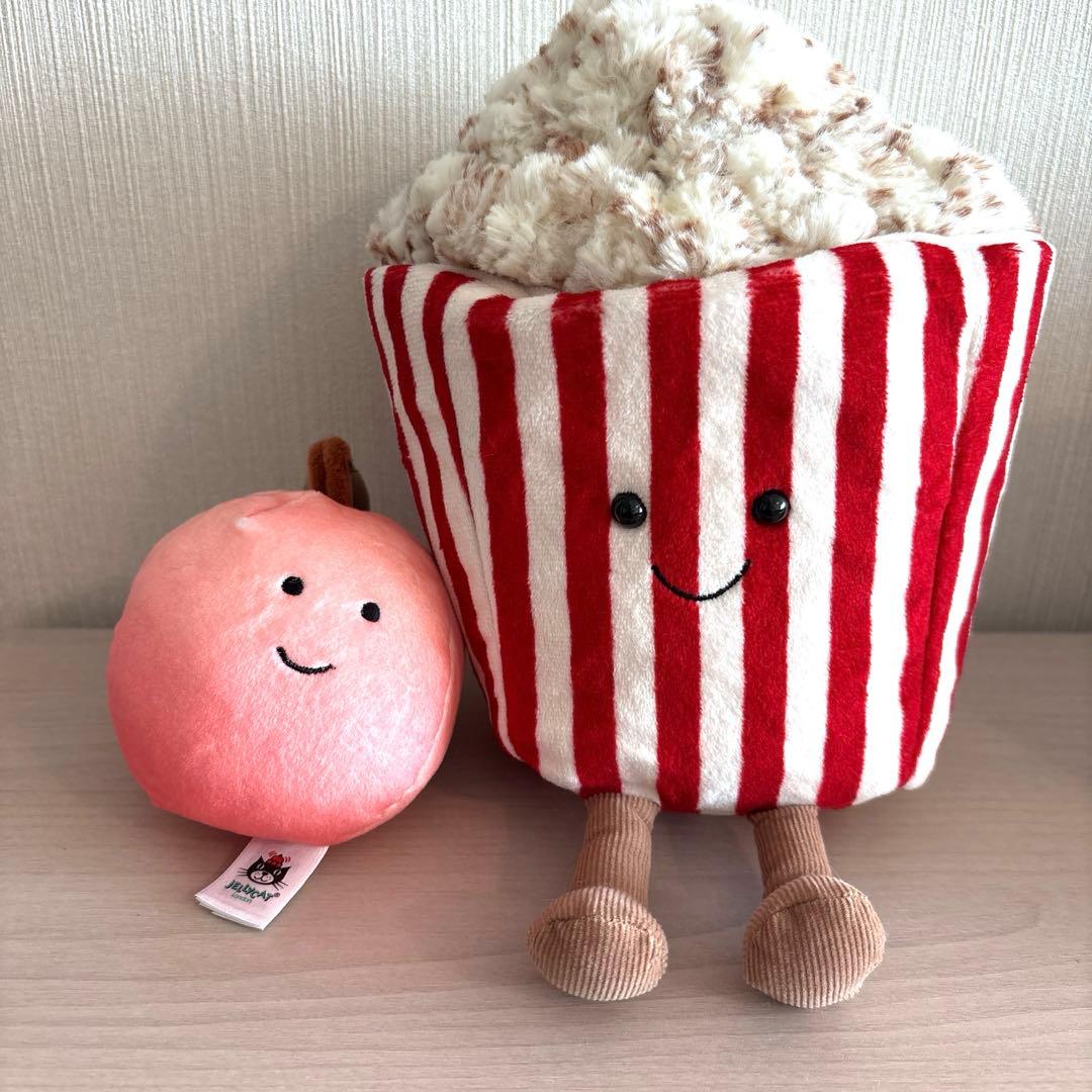  Amuseables ぬいぐるみ　ポップコーン　桃　セット