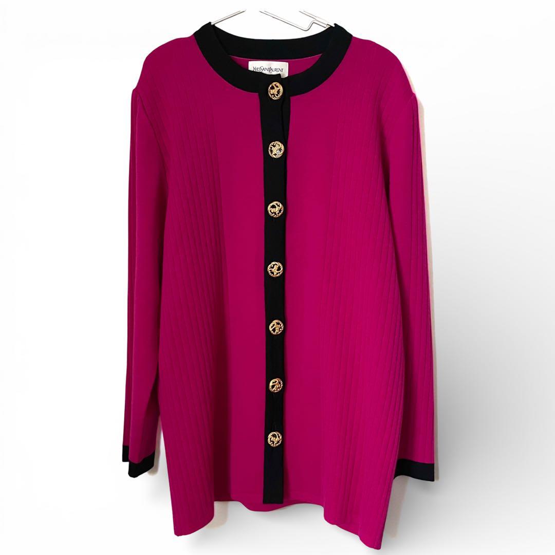 美品 YSL イブサンローラン ウールニット カーディガン size L