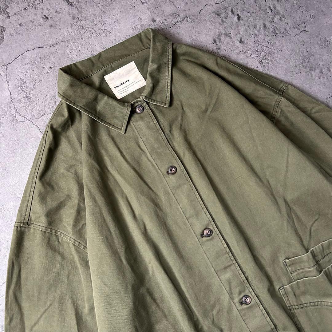 極美品 4L 大きい solberry オーバーサイズ ロングシャツ 羽織