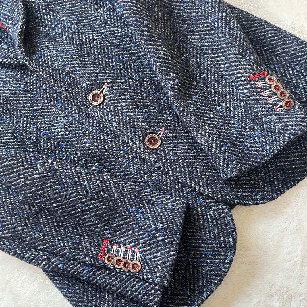 美品✨ D/him ディーヒム　スーツベスト　ヘリンボーン　ツイードXLネイビー