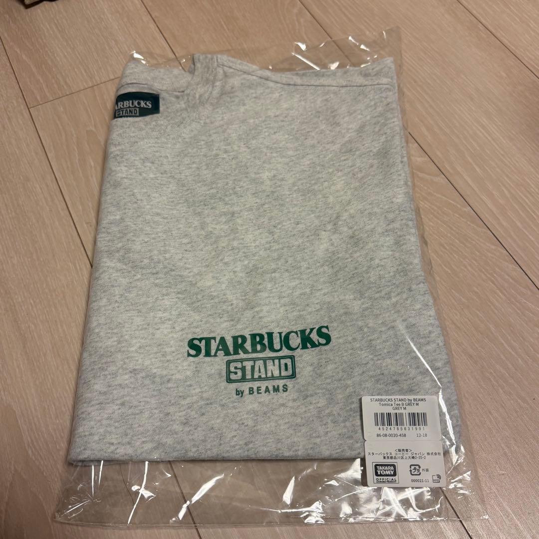 STARBUCKS BEAMS トミカ Tシャツ Mサイズ　グレー　スタバ