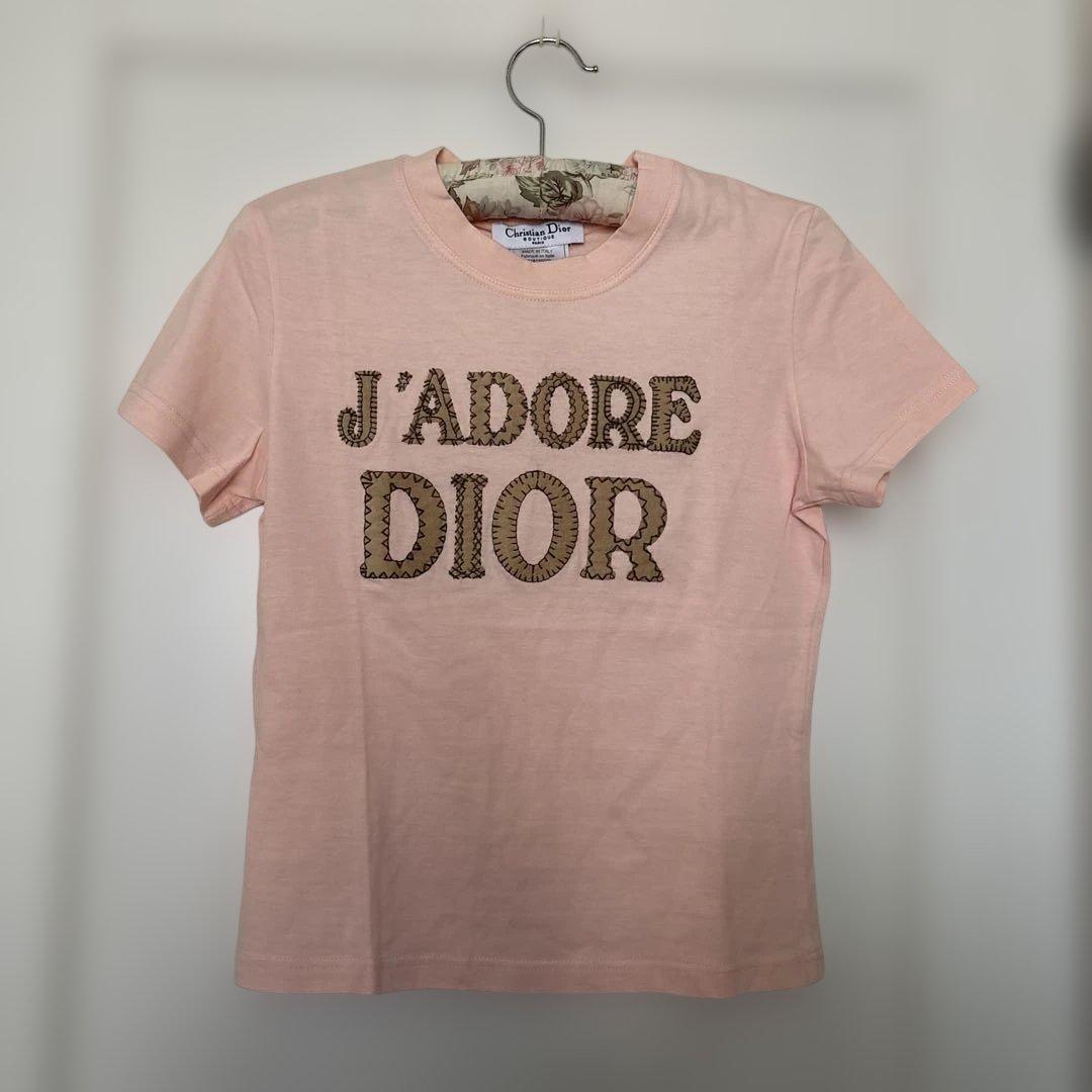 クリスチャンディオール　Tシャツピンク38 ジャドール レザーロゴ Tシャツ