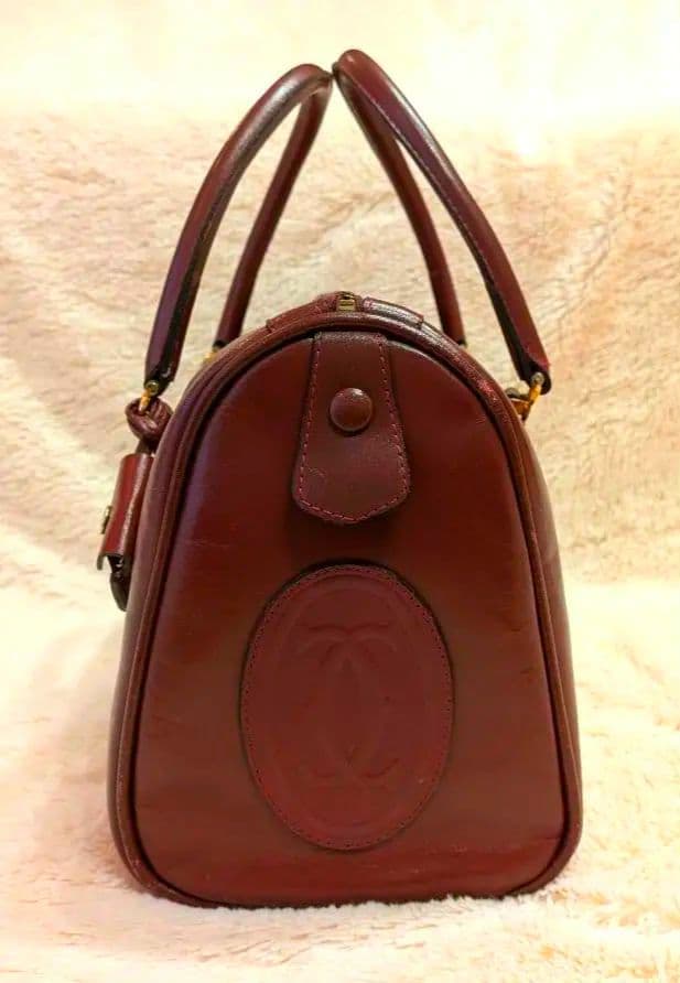 cartier カルティエ ミニボストンバック ボルドー