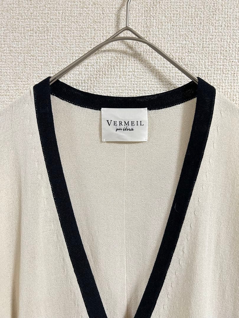 【美品】VERMEIL par iena バイカラーロングカーディガン