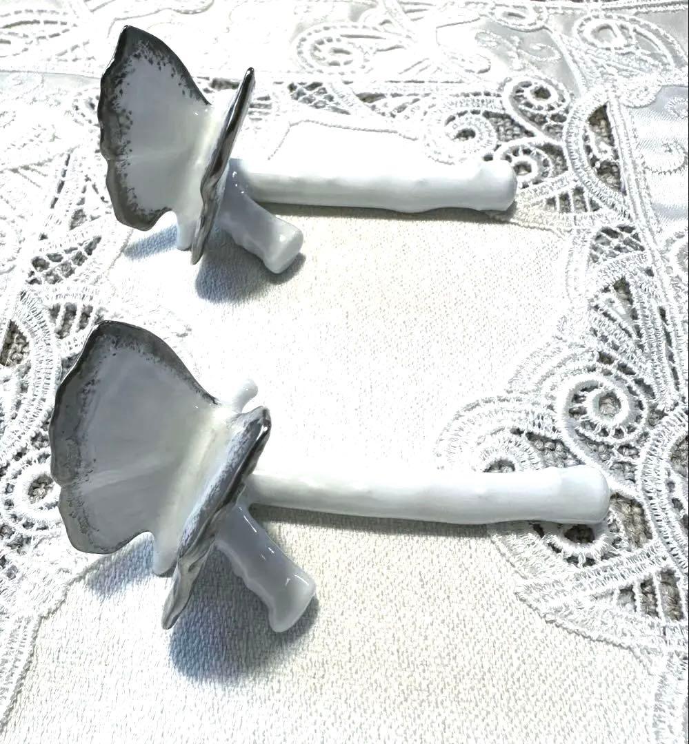 リモージュ Haviland 製　シルバーパピヨン　箸置き　2個X２セット