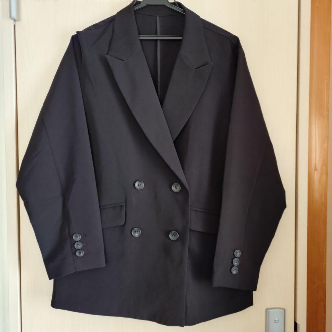 GLOBAL WORK ウツクシルエットWクロスジャケット　L