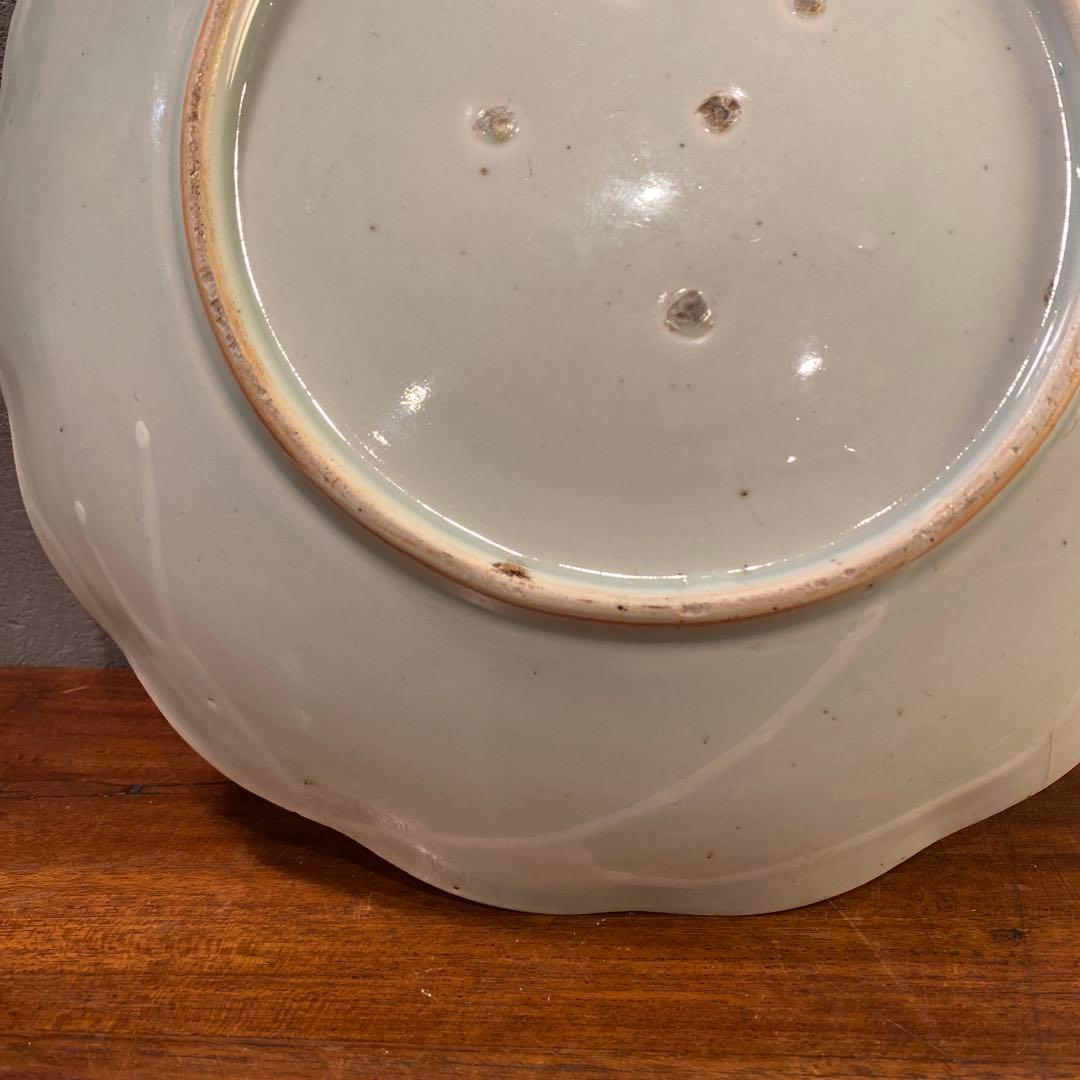 骨董品 古伊万里 29cm大皿 染め付け 江戸 明治 風景 コレクション