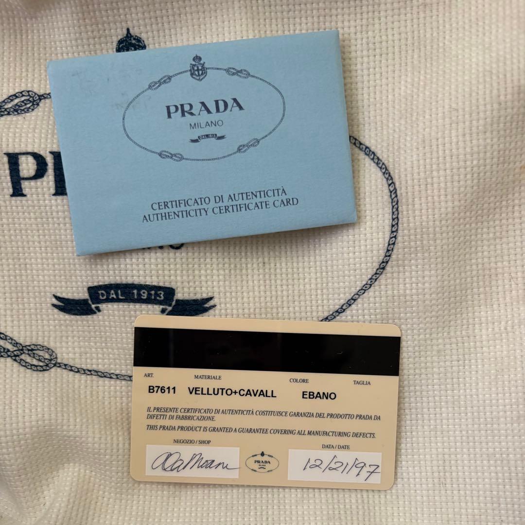 1997AW PRADA ハラコレザー　ハンドバッグ（ブラウン・付属品完備）