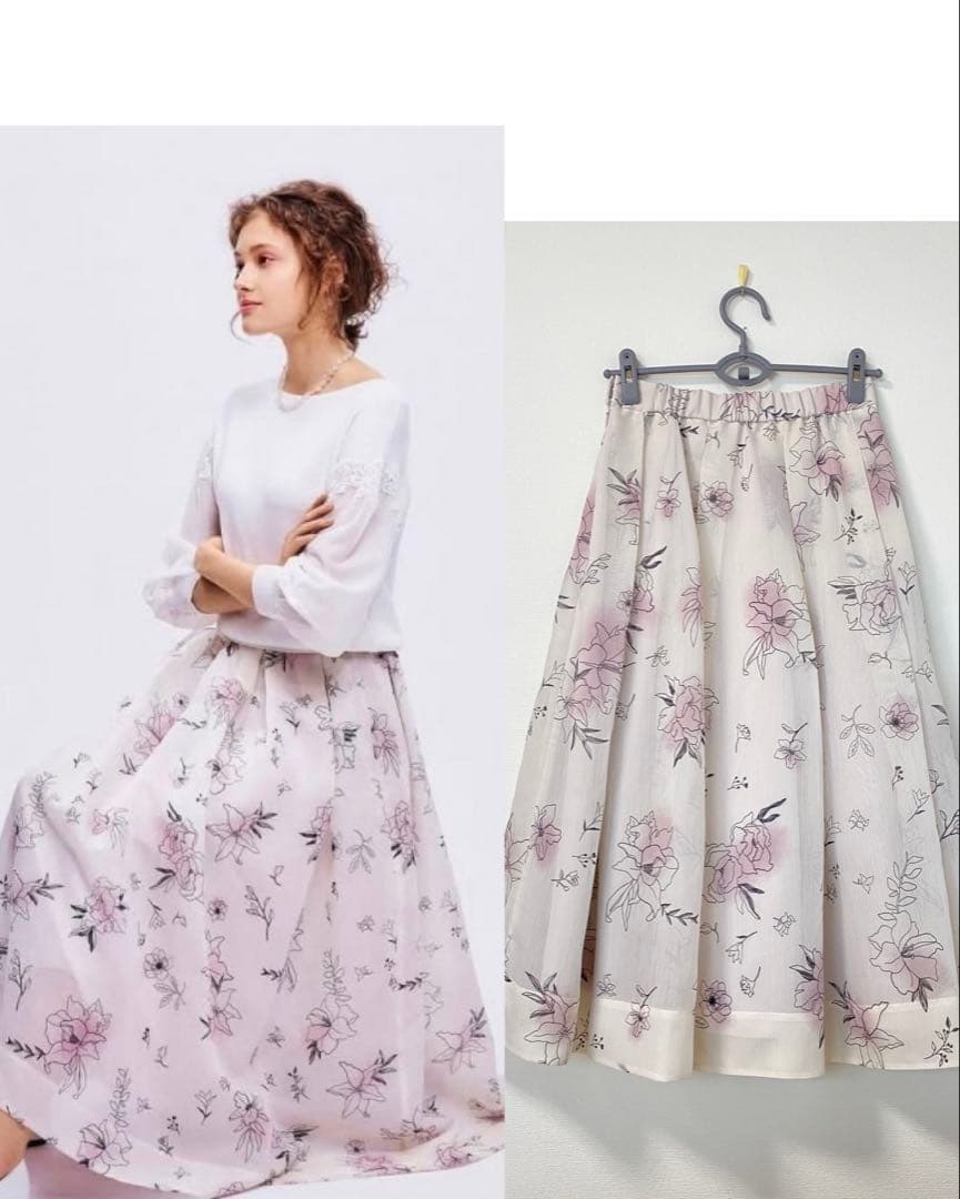 【極美品】ストロベリーフィールズ即完売　花柄フレアスカートふんわりシルエット