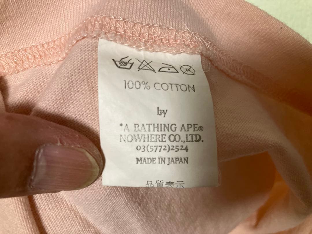 APE 90s ヴィンテージ カレッジ Tシャツ ピンク XL 美USED 希少