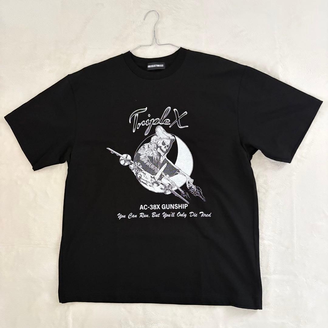 入手困難 GOD SELECTION xxx Tシャツ 三日月 死神 ブラック