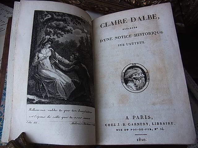 フランス アンティーク 1820年 小さな洋書2冊