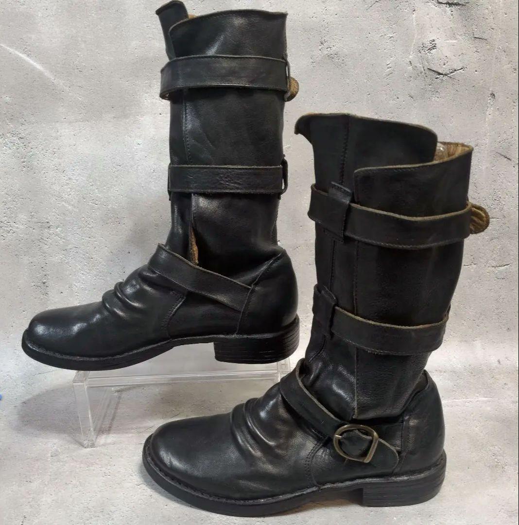 Fiorentini＋Baker エンジニアブーツ 黒 3連ベルト 23cm