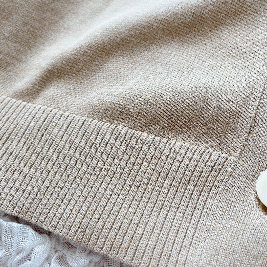 美品 IENA 三ツ杢Vネックカーディガン ベージュ ゆったり ミニ丈