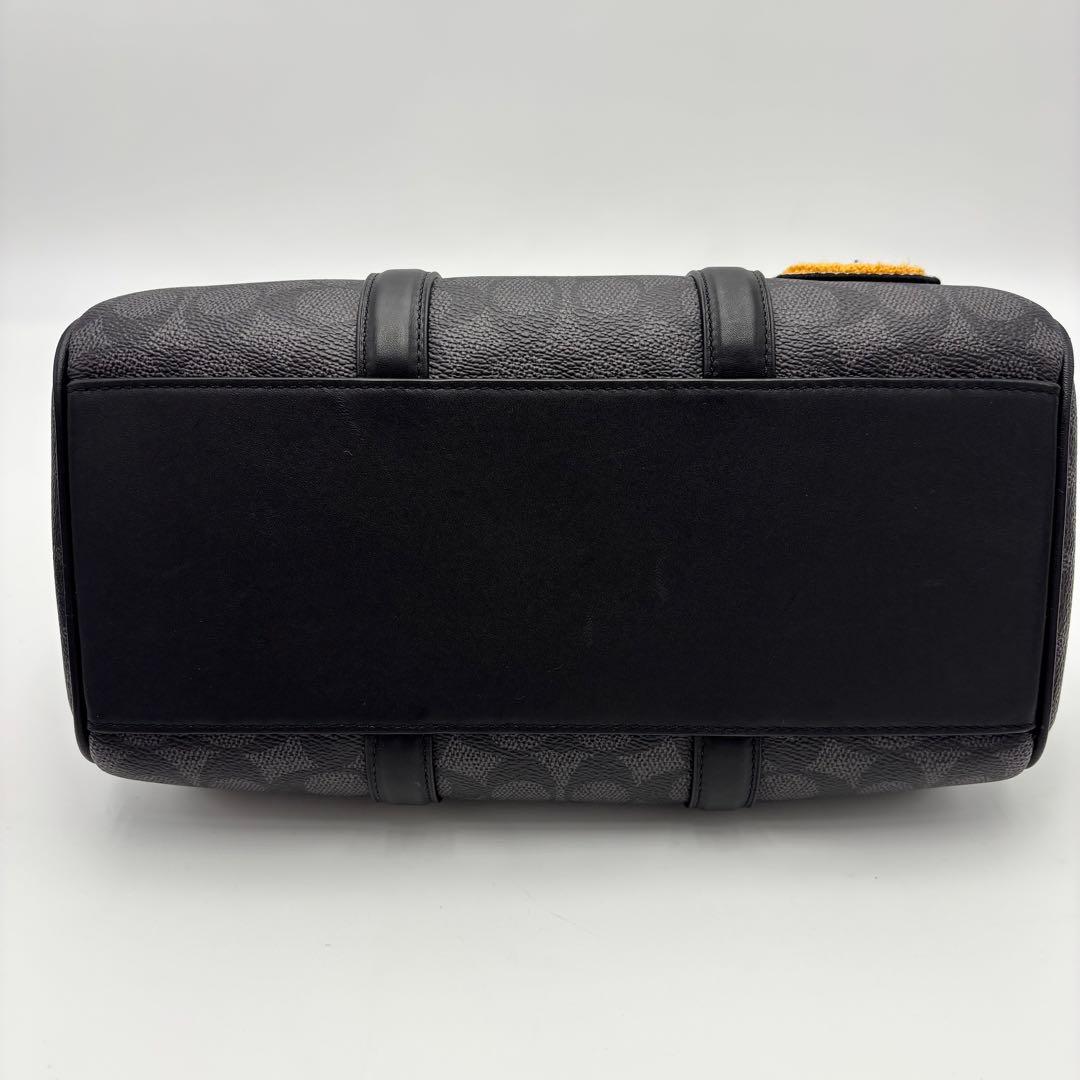 COACH コーチ 2WAY ボストンバッグ 黒 PVC レザー ショルダー付