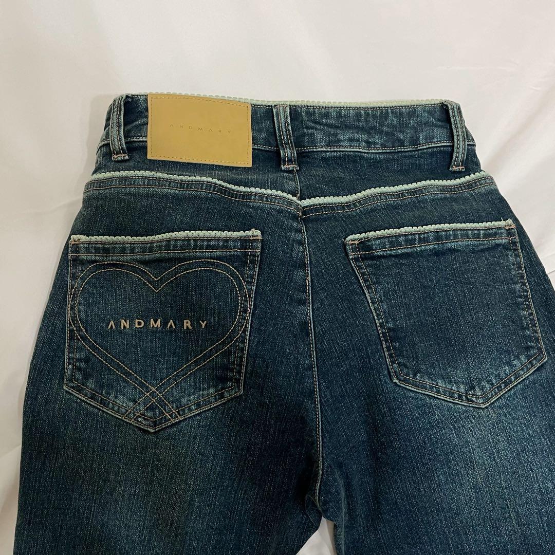 【24時間以内発送】andmary Heart stitch denim