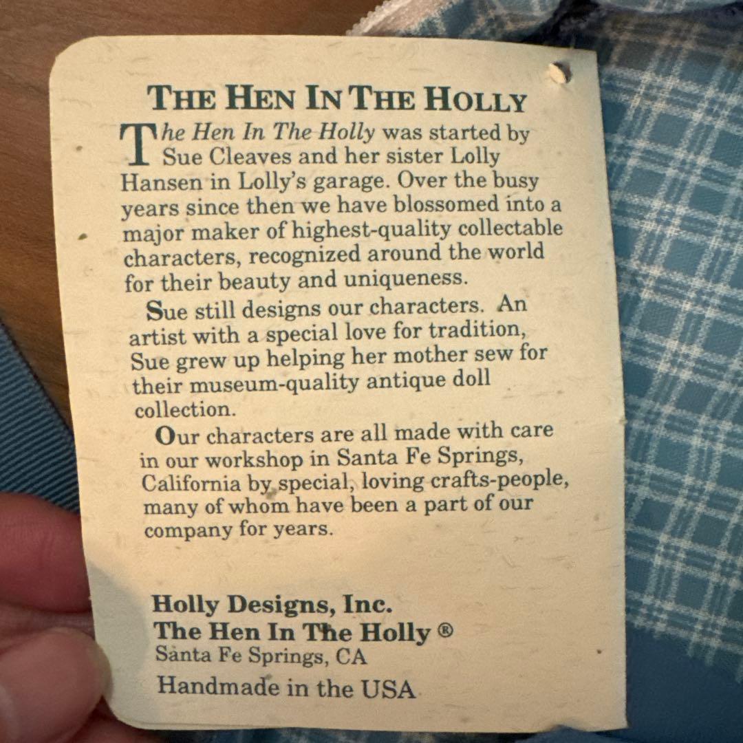 The Hen in the Holly アンティークドール うさぎ&バッグ