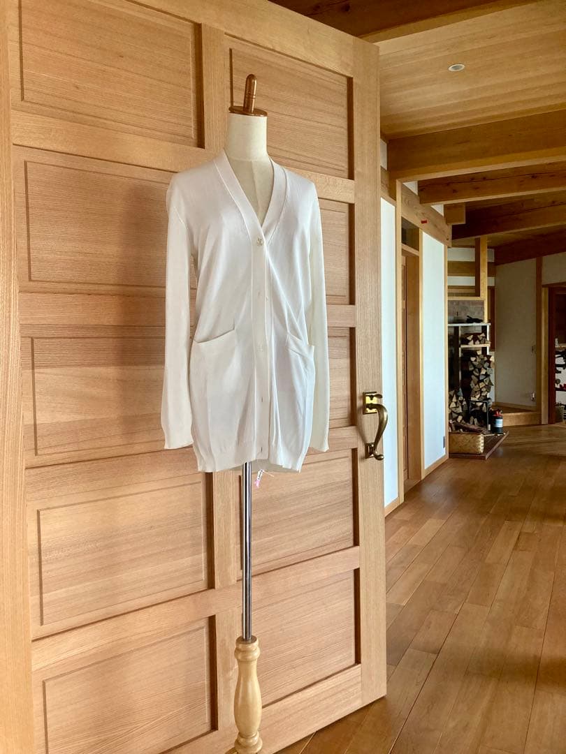 HERMÈS ロングカーディガン シェルボタン ビスコース正規品 クリーニング済