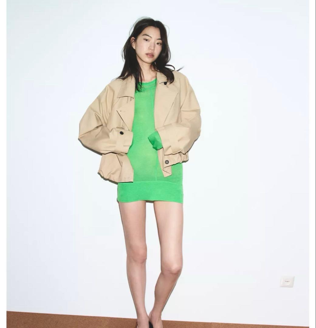 r*✩様 タグ付き新品★ZARAのショートバルーントレンチコート★Mサイズ★コム