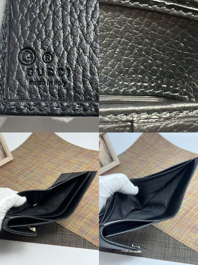 ✨ほぼ未使用✨GUCCI グッチ インターロッキング　二つ折り財布　ダラーカーフ