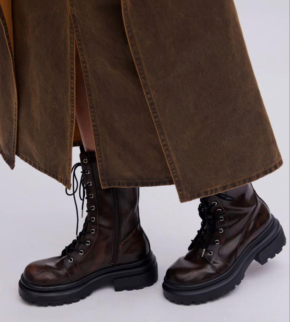 AMERI LACE UP TANK SOLE BOOTS ￼ブラウンM